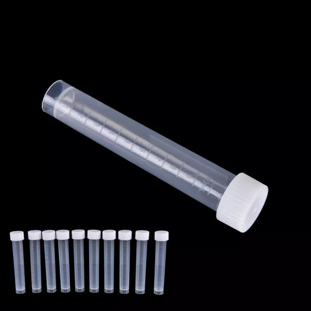 10/20/50/100pcs x 10ml Lab Plastic Frozen Test Tubes Vial Seal Cap Container TK