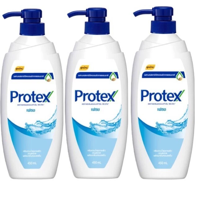 3X450ML Protex Antibacterial Shower Cream Fresh Remove Bacteria Body Wash