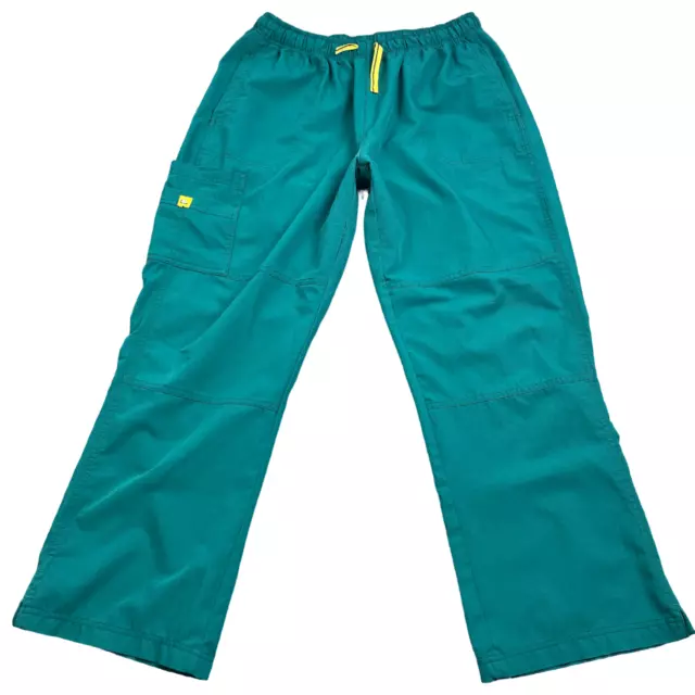 Wonderwink Scrub Pants Women's Plus Size 2X Green Yellow Relaxed Drawstring