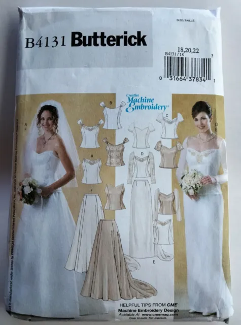 UNCUT Sewing Pattern Wedding Dress Made Up Of Skirt Train Top SZ 18 20 22