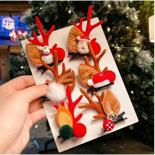 Santa Reindeer Snowman Snowman Prom Kids Women Hair Clips Cute Xmas Party