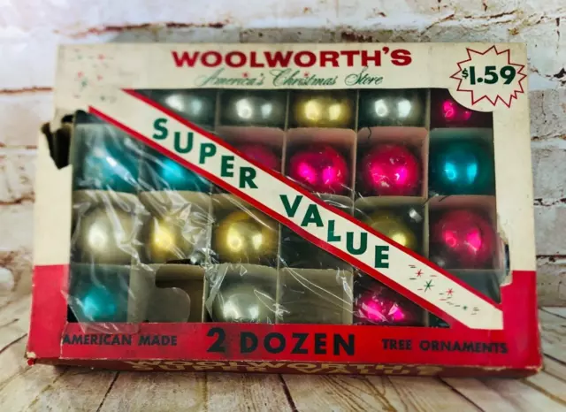 21 vtg mercury glass ball ornaments woolworth assortment multi colored