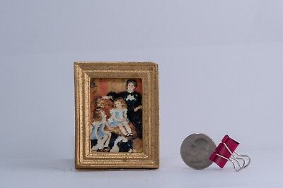 Oil Painting Gold Frame Doll house Furniture Miniature Dollhouse Antique Vintage