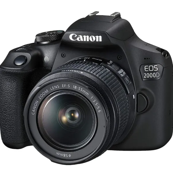 Canon EOS 2000D/ORebel T7 24.1MP CMOS 1080p DSLR Camera+EF-S 18-55mm Lens No Box