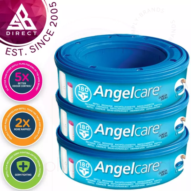 Angelcare Refill Cassettes│Baby/Kid's Nappies/Diapers Cleaning Refill│3 - Pack