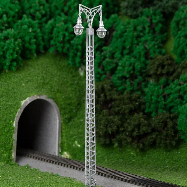 Lot De 5 Lampadaires à L'échelle HO (1:87) 13.8 Cm | Avec LED, Pour Réseaux Ferroviaires Modélisme
