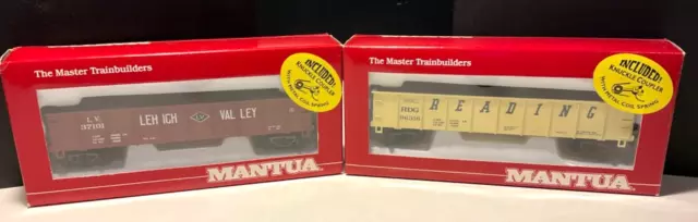 Mantua HO Scale Lot of 2 Heavy 43’ GONDOLA Reading & Lehigh Valley Coal Load Mantua HO Scale Lot of 2 Heavy 43’ GONDOLA Reading & Lehigh Valley Coal Load