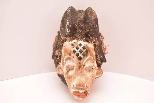 Punu Funeral Mask  White Gabon African Tribal Old Punu Okuyi Mask Art Face