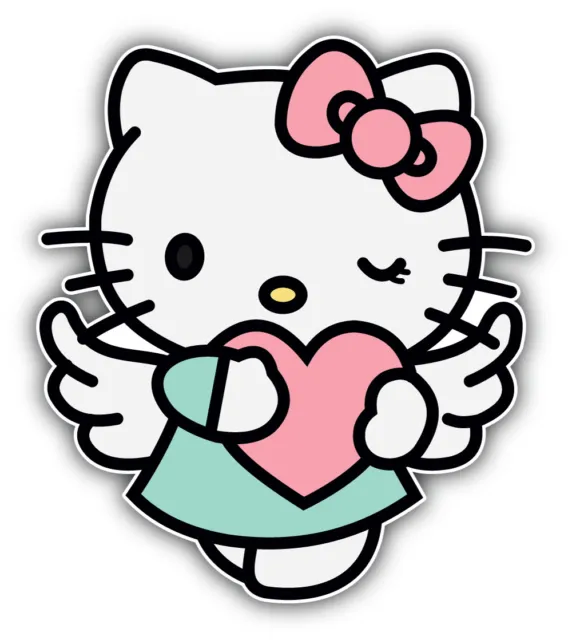 Hello Kitty Cartoon Heart Sticker Bumper Decal - ''SIZES''