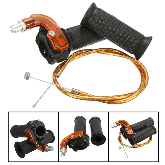 Restrictable Twist Throttle Grip Cable Set For 47 49 cc Mini Dirt Bike Quad