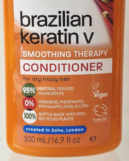 2 x Natural World Brazilian Keratin Glättungstherapie Haarspüler 500ml 3