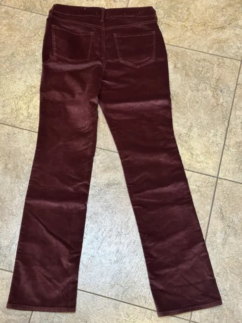 NYDJ Womens Pants Red Size 8 Stretch Velvet Cotton Blend 28-1192 2