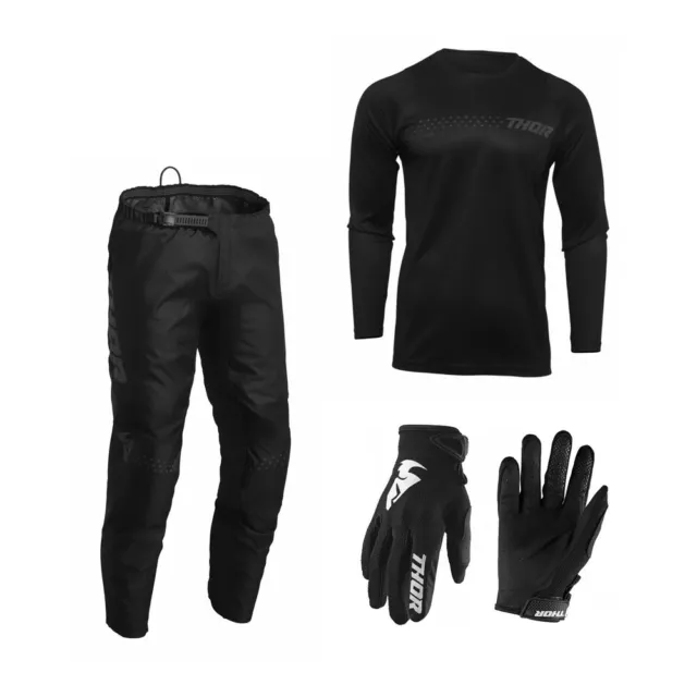 Motocross Set Thor Sector Minimal Kit MX Hose mit Shirt Crosshose Jersey schwarz