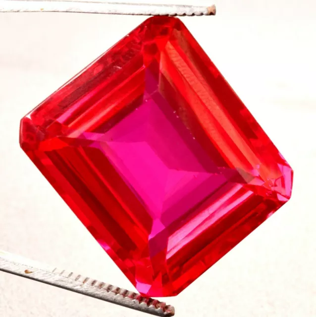 13.00 Cts. Natural Mogok Rich Pink Sapphire Emerald Shape Certified Gemstone