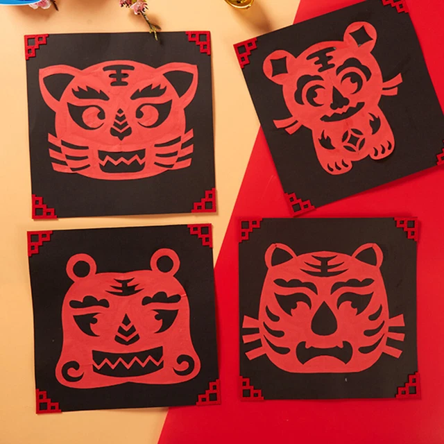 3 Sets Traditionelles chinesisches Thema Kids Paper-Cuts Kit Kreative