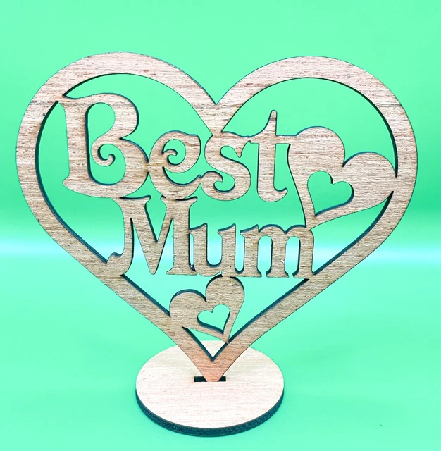 Regalo festa della mamma migliore mamma mamma in legno placca cuore rovere amore compleanno grande