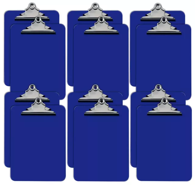 Blue Plastic Clipboards, 12 Pack, Durable, 12.5 x 9 Inch, Standard Metal Clip...