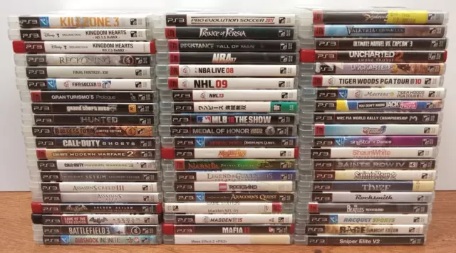 Lot of 60 Sony PlayStation 3 PS3 Overstock Games - Good Titles, No Duplicates!