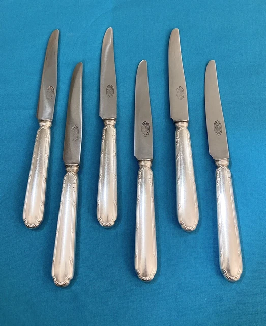 Lot De 10 Couteaux De Table Ercuis Modèle Citeaux, Métal Argenté, Très Bon état