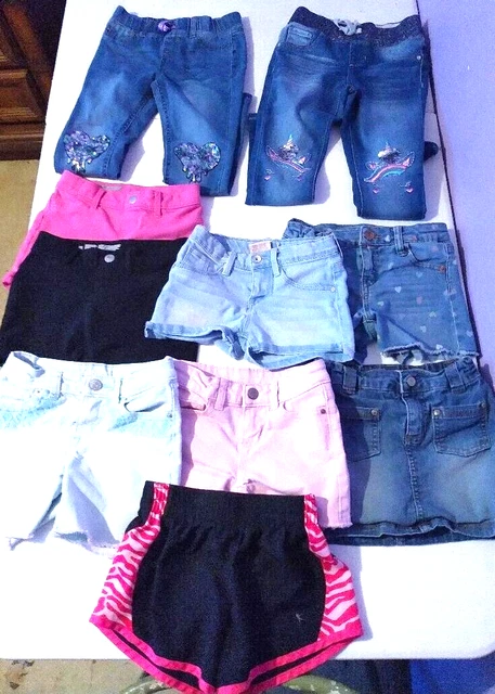 Lot of (10) Pre-Owned  8-Shorts & 2-Jeans Girls size 6 6X