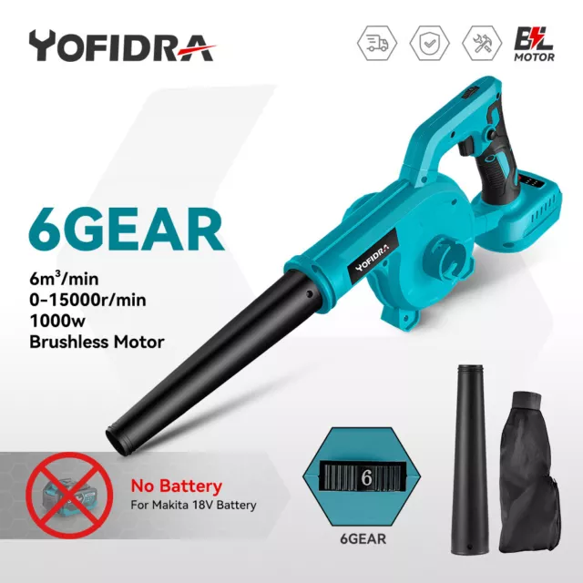 Soplador de hojas eléctrico 1000W para batería Makita 18V (sin batería)