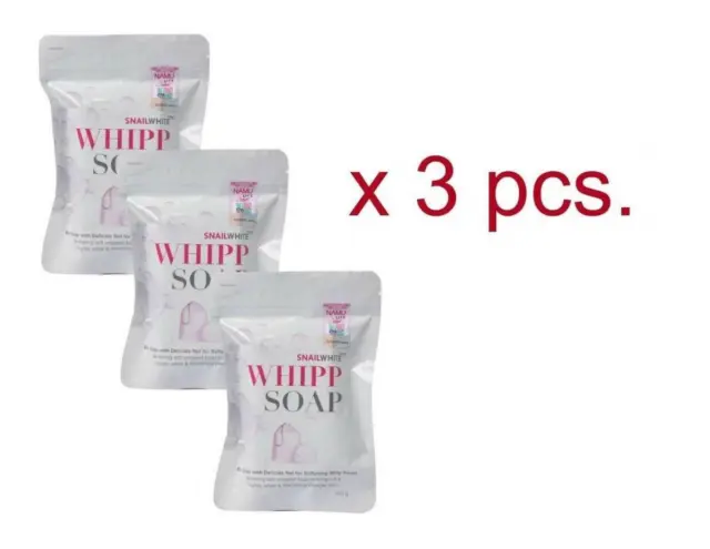 100g x 3 Snail White Whipp Soap Bar Facial Foam Delicate Net For Softening Whip