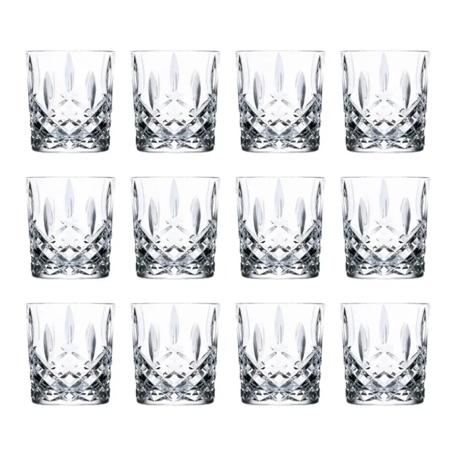 12x Whiskey Tumblers Set RCR Crystal Cut Glass Glasses DOF Old Fashioned 340ml