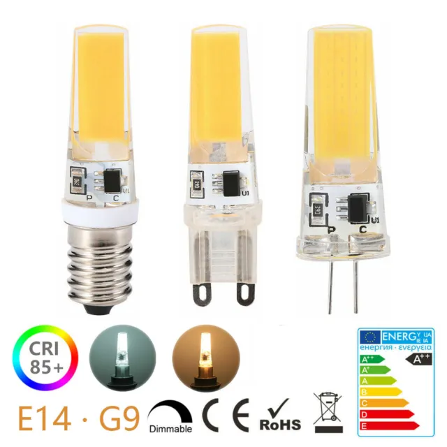 G4 G9 E14 LED COB 9W Lampen Dimmbar Leuchtmittel Warmweiß Kaltweiß AC 12V 220V