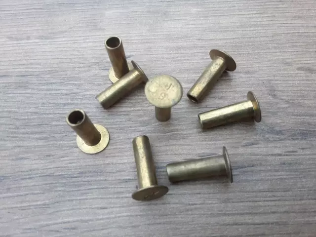 Rivetto freno 3/16""x19/32"" ACCIAIO SEMI CAVO PLACCATO OTTONE J9 QTY 8