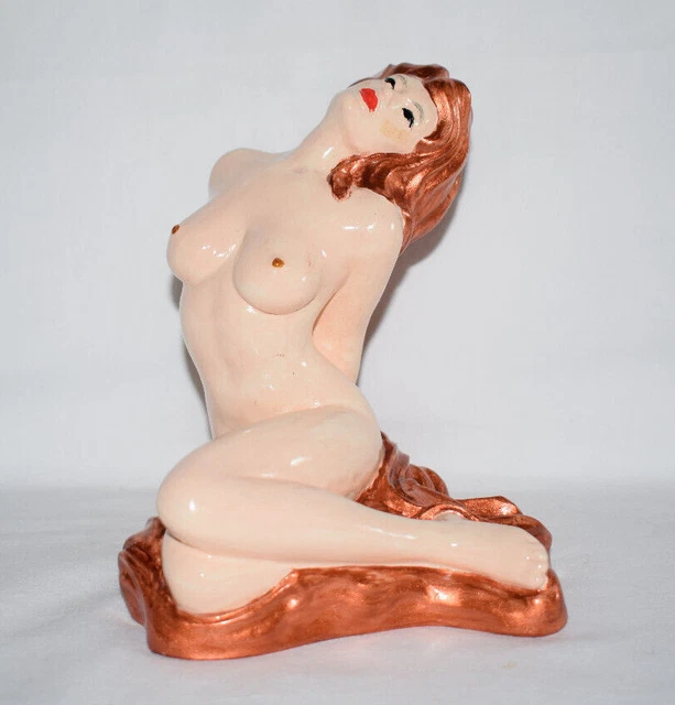EROTIK FIGUR NACKTE Frau sitzend Akt Statuette Sexy Skulptur Statue