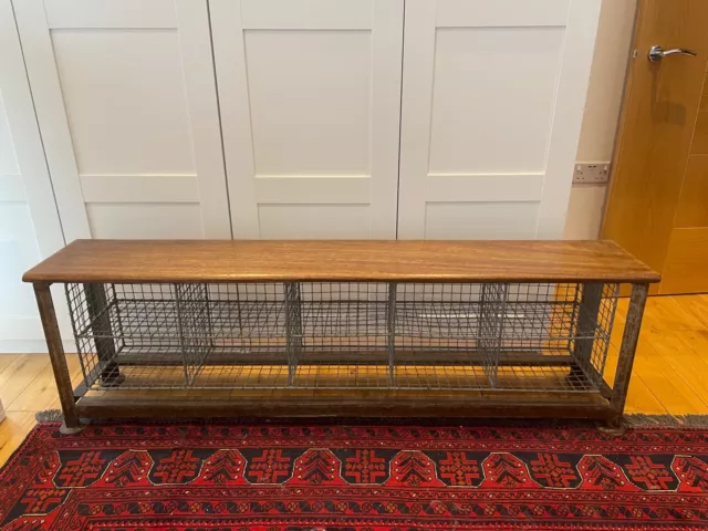 Vintage school bench with shoe rack