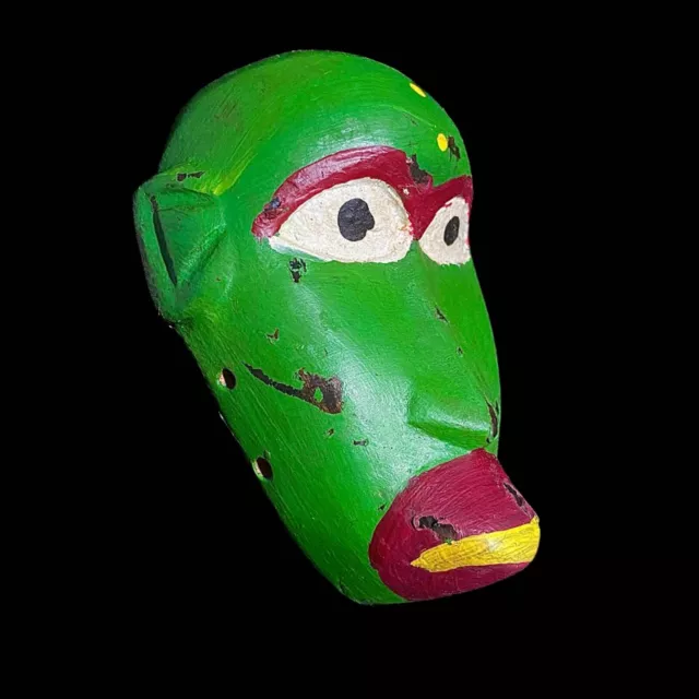 African Mask Antiques Tribal Art Face Mask Wood Carved Vintage Dan-8052