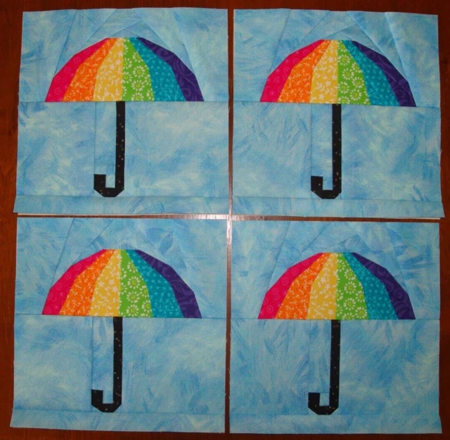 4 bloques de edredones - 6 1/2"" de ancho x 6 1/2"" H bloques de edredones trozados de papel