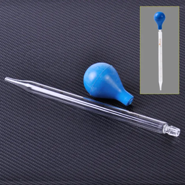 10mL Scale Line Reusable Blue Rubber Head Glass Dropper Glass Pipettes Dropper