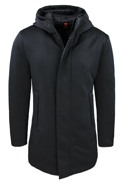 Giubbotto uomo Invernale casual Nero Giacca lunga Piumino Parka neve da S a 4XL 2