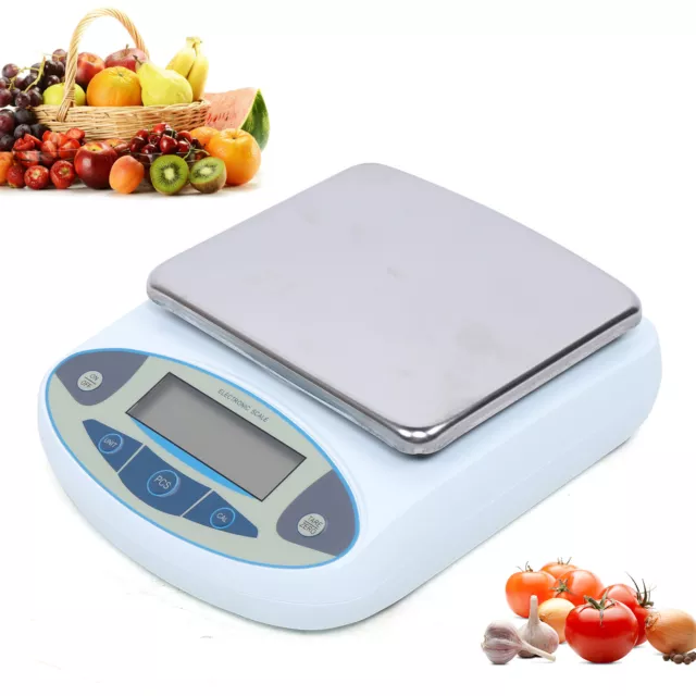 LAB ANALYTICAL BALANCE Digital Precision Electronic Scale+Weight 5000g ...