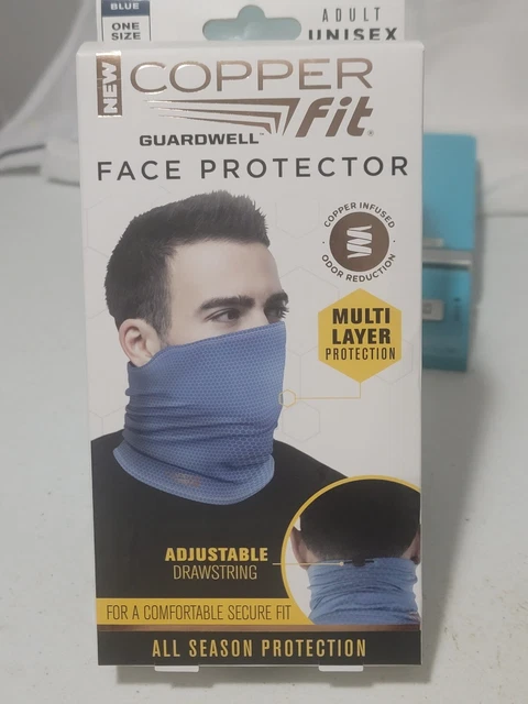 NEW  Copper Fit Guardwell Face Protector Mask Gaiter Adult Unisex Blue