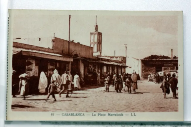 Maroc Casablanca La Place Marrakech   Cpa Postcard  8639