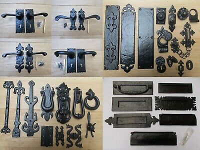 BLACK CAST IRON Door furniture main front entrance traditional Accessories