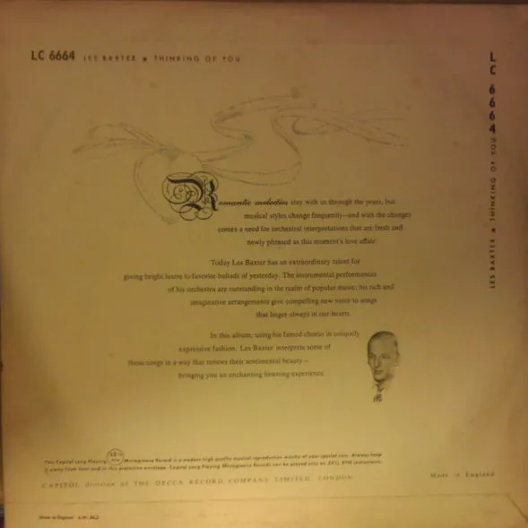 Les Baxter, His Chorus And Orchestra - Thinking Of You (Vinyl) 2