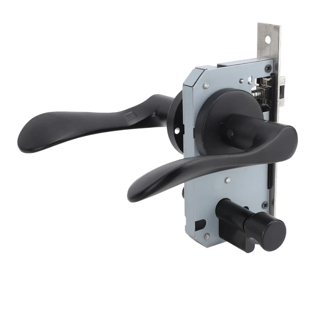 Universal Lock Set Easy Install Iron Aluminium Black Door Interior Lever ZZ1