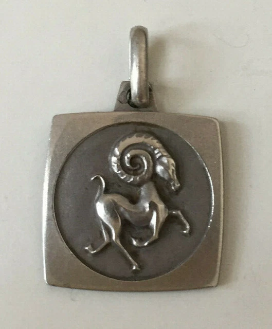 Pendentif Bélier En Argent Massif émaillé - Signe Astrologique - Occasion