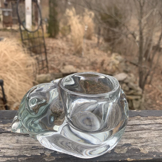 Indiana Glass Votive Candle Holder Sleeping Cat VTG Paperweight Home Décor 🐈