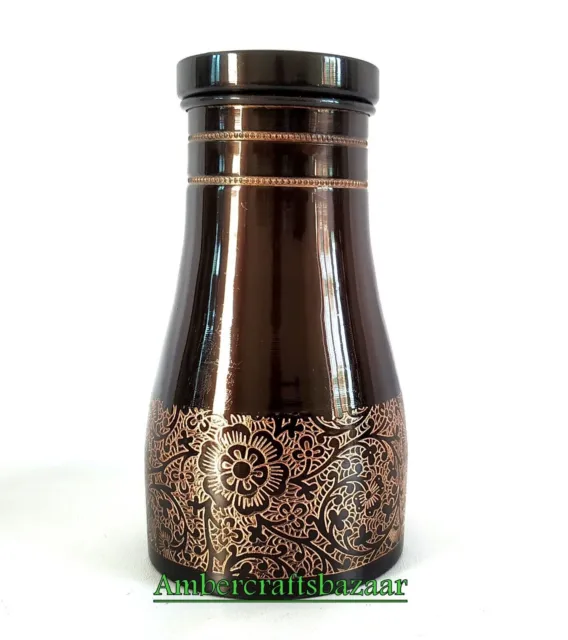 Botella de agua de grabado de cobre puro antiguo, vasos de cobre, tarro de...