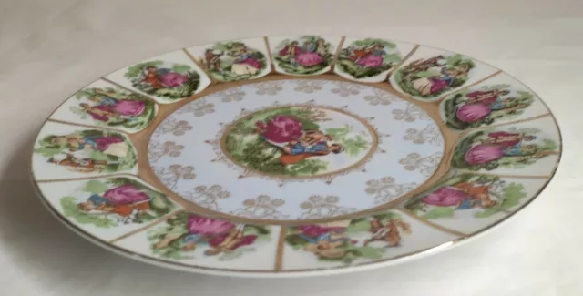 Assiette 20e Siècle Décor Fragonard Céramique Vintage D 26 Cm Collection 3