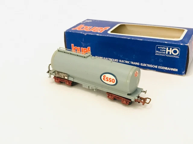 SMCF HO WAGON CITERNE SNCF A BOGGIES ESSO ARGENT EN METAL