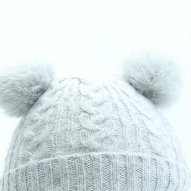 Matalan Girls Grey Acrylic Bobble Hat One Size - Size 6-12 months 3