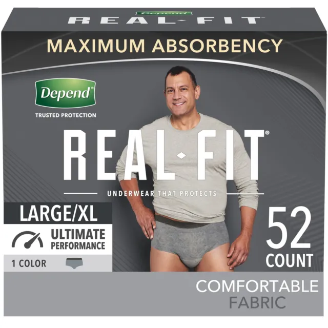 DEPEND REAL FIT Incontinence Underwear for Men, Large/Extra-Large (38 ...