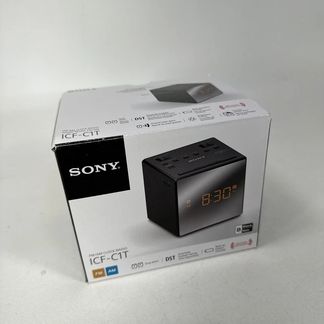 SONY ICFC1T DESKTOP Alarm Clock AM FM Radio Black Cube 14.99 PicClick