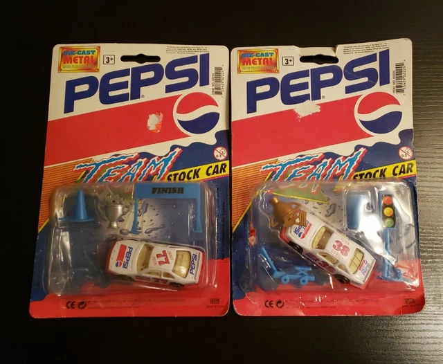 2 Pepsi Team Stock Cars Lot Pepsi #77 Peck, Diet Pepsi #38 Comlia NOS 1995